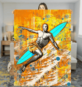 Surfing 5 12 Sherpa Blanket with Captivating Wave Design