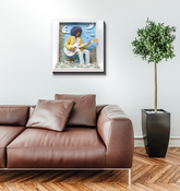 Close-up of Vintage Floral Fantasy Wrapped Canvas artwork.