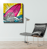 Surfing 5 32 Wrapped Canvas displayed in a room