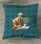 Cosmic Monkey astronaut design on outdoor pillow.