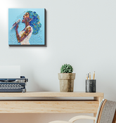 Botanic Bliss Paper Art on Wrapped Canvas in Living Room