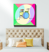 Drums Line Art Wrapped Canvas - Beyond T-shirts