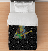 Close-up view of the Tulip Time Duvet Cover showing detailed floral patterns.