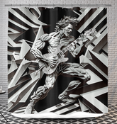 Vibrant disco-themed shower curtain with colorful dance floor design for bathrooms.