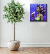 Desert Mirage Paper Art Wrapped Canvas displayed in living room