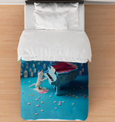 Kirigami Autumn Whispers pattern on duvet cover.