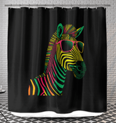 Zebra Mirage Geometric Shower Curtain - Beyond T-shirts