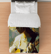 SurArt 84 Duvet Cover elegantly dressing a bed, showcasing its sleek and modern design.