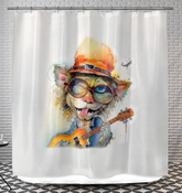 Trumpeter's Tuneful Torrent Shower Curtain