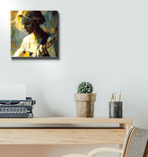 SurArt 84 Wrapped Canvas prominently displayed in a modern living room, adding a touch of artistic elegance.