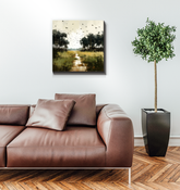 Moonlit Meadows Landscape Wrapped Canvas