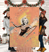 Surfing 5 01 Sherpa Blanket with Soft, Ocean Wave Design