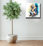 Radiant Rockstar's Rhythmic Reverie Wrapped Canvas