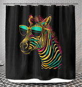 Zebra Dreamland Watercolor Shower Curtain - Beyond T-shirts