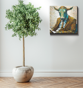 Pirate-themed parrot wall art.