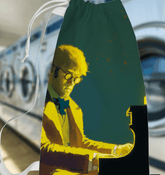 SurArt 92 Laundry Bag standing in a clean, modern laundry room, showcasing its durability and stylish design.