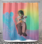 Cherry Blossom Design on Shower Curtain enhancing bathroom elegance.