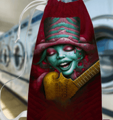 Whimsical Wonders II patterned laundry bag on white background.