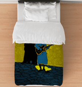 Close-up of the NS-860 Duvet Cover's intricate fabric detailing.