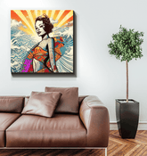 Surfing 5 27 Wrapped Canvas on display