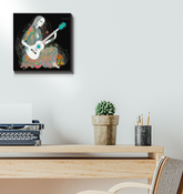 Close-up view of Buttercup Ballet wrapped canvas featuring elegant dance poses.