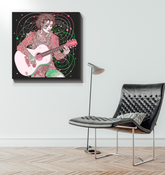 Close-up of Orchid Oasis canvas print showing vibrant colors.