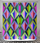 Enchanted Garden Art Nouveau Shower Curtain in a stylish bathroom.