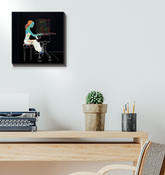 Vibrant Tulip Troupe art print on wrapped canvas.