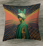 Boho Harmony Stylish Outdoor Pillow with bohemian design.