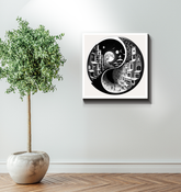 Wrapped canvas depicting vibrant tranquility.