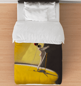 SurArt 110 Duvet Cover elegantly displayed on a bed, highlighting its chic and cozy design.
