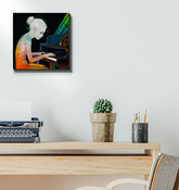 Lily Lane wrapped canvas displayed in a living room.