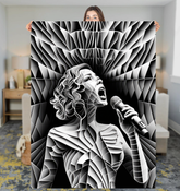 Vinyl Record Grooves Sherpa Blanket