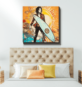 Surfing 5 09 Wrapped Canvas on display