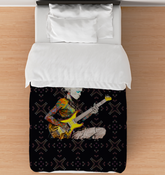 Poppy Paradise Comforter on a bed, showcasing its vibrant design and luxurious texture.