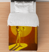 SurArt 98 Twin Comforter on bed, showcasing its modern design and comfort.