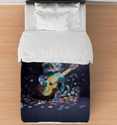 Exotic paper cut tropical paradise design on duvet cover.