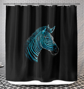 Zebra Waterhole Reflection Curtain