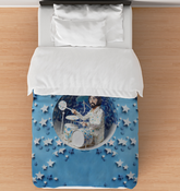 Arctic Aurora Elegance Comforter showcasing its vibrant colors inspired by the Northern Lights.