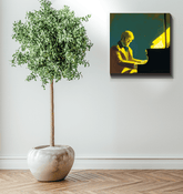 SurArt 92 Wrapped Canvas as a stunning focal point in a contemporary living room, adding vibrancy and style.