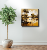 Starry Night Landscape Wrapped Canvas