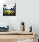 Misty Forest Landscape Wrapped Canvas