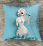 Autumn Harvest Outdoor Pillow on a cozy patio setting