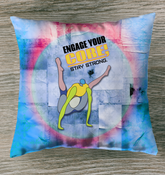 Outdoor pillow with Boat Pose for strength and style.