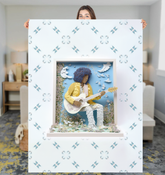 Harmony in Flight Sherpa Blanket elegantly draped over a chair, adding a touch of aesthetic warmth to the room.