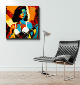 Close-up detail of SurArt 77 Wrapped Canvas showing the vibrant color palette and texture.