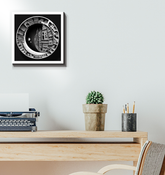 Wrapped canvas depicting ocean surge and calm.