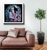 Tribal Drums Wrapped Canvas in living room setting