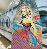 Surfing 1 26 Laundry Bag filled with clothing, showcasing its durability and roomy design, ideal for surf lovers and stylish homemakers.