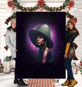 Modern Serenity Sherpa Blanket draped over a sofa.